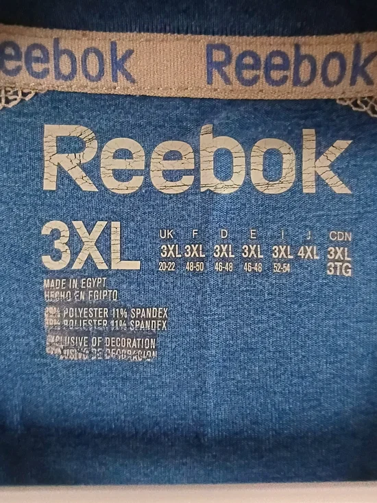 Reebok 2 Pack 3XL Athletic Performance Shirts Blue Navy Workout Bundle - Picture 10 of 11